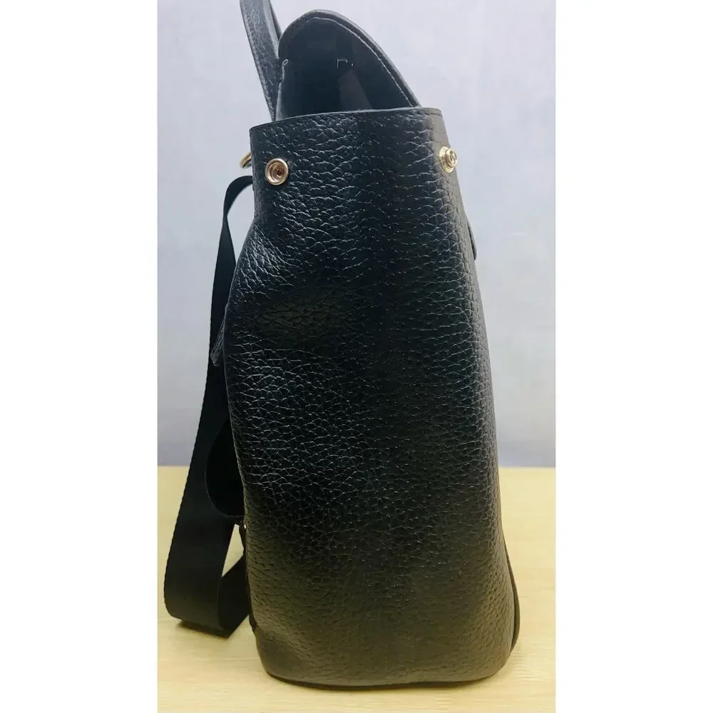 Storksak Black Leather Baby Backpack Diaper Bag